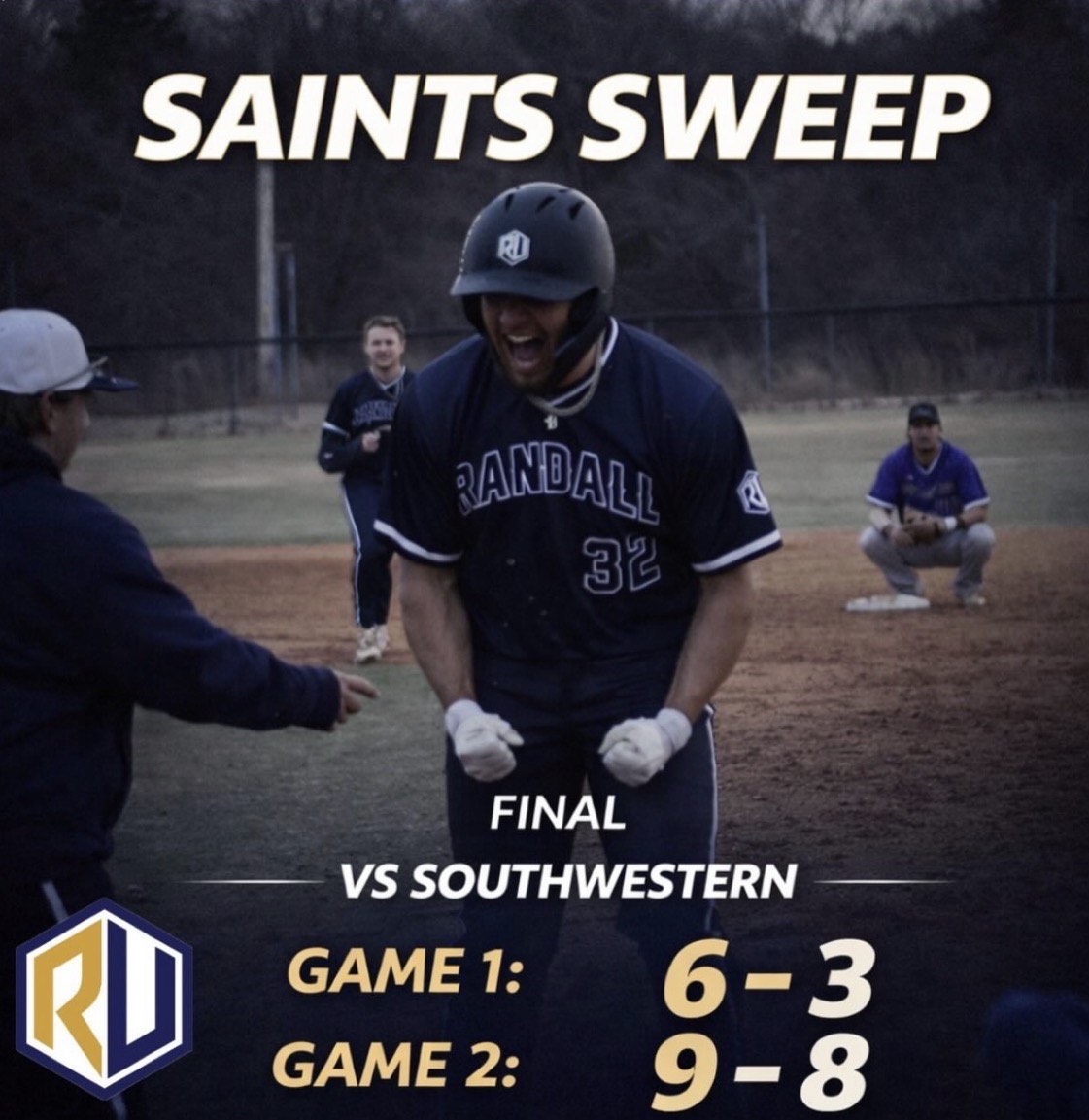 Saints Baseball Opens the Year with Sweep over Southwestern College